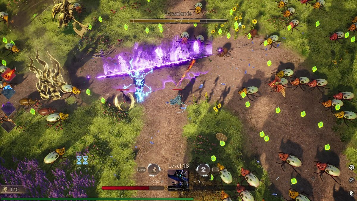 Waves of enemies closing in on a mage